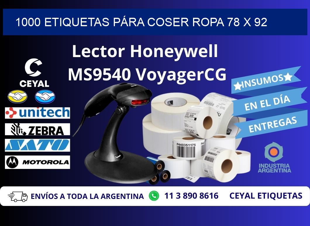 1000 ETIQUETAS PÁRA COSER ROPA 78 x 92