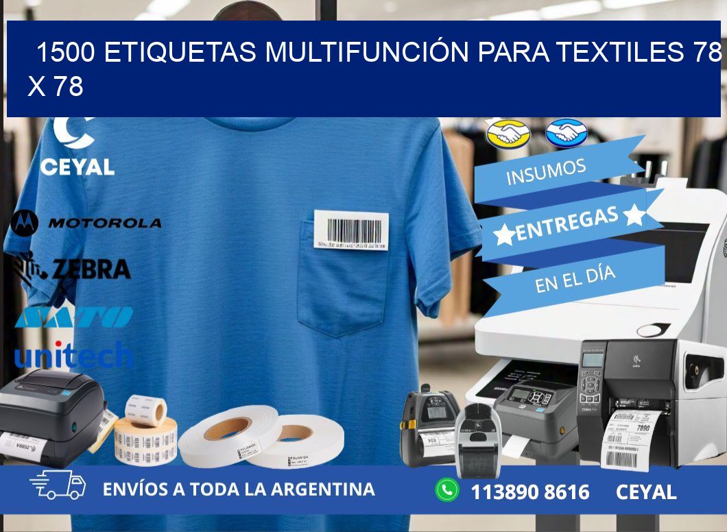 1500 ETIQUETAS MULTIFUNCIÓN PARA TEXTILES 78 x 78