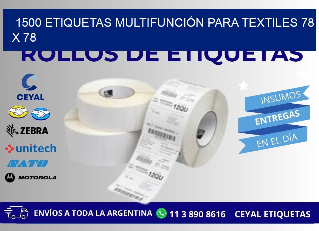1500 ETIQUETAS MULTIFUNCIÓN PARA TEXTILES 78 x 78