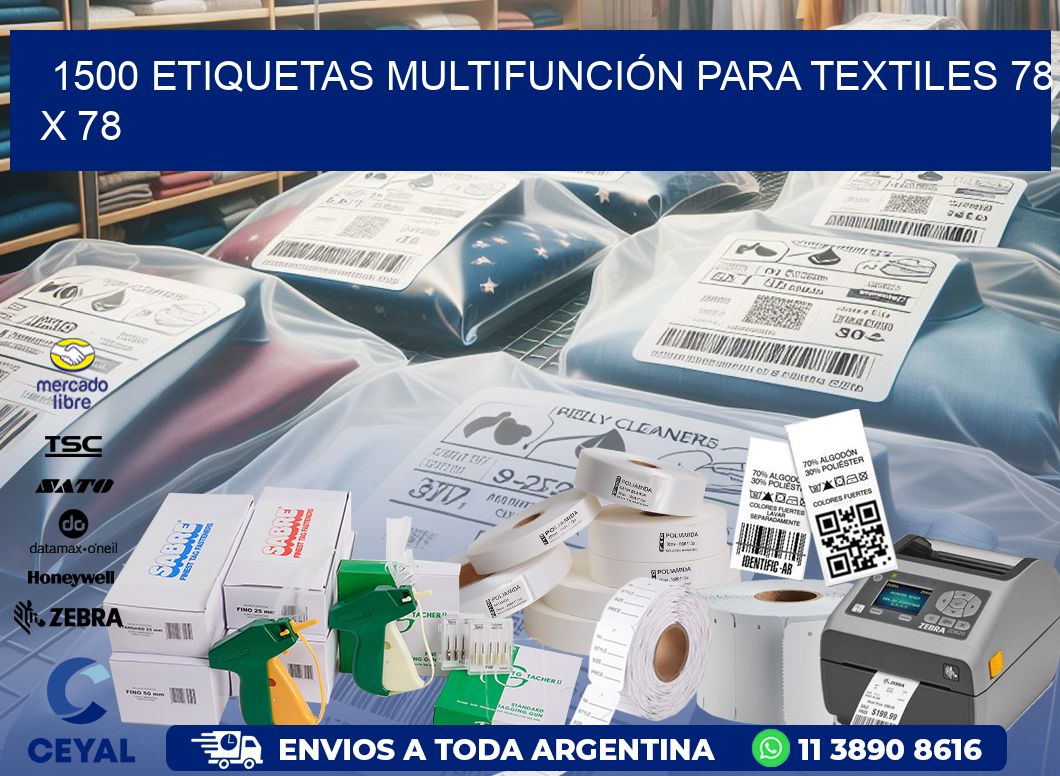 1500 ETIQUETAS MULTIFUNCIÓN PARA TEXTILES 78 x 78