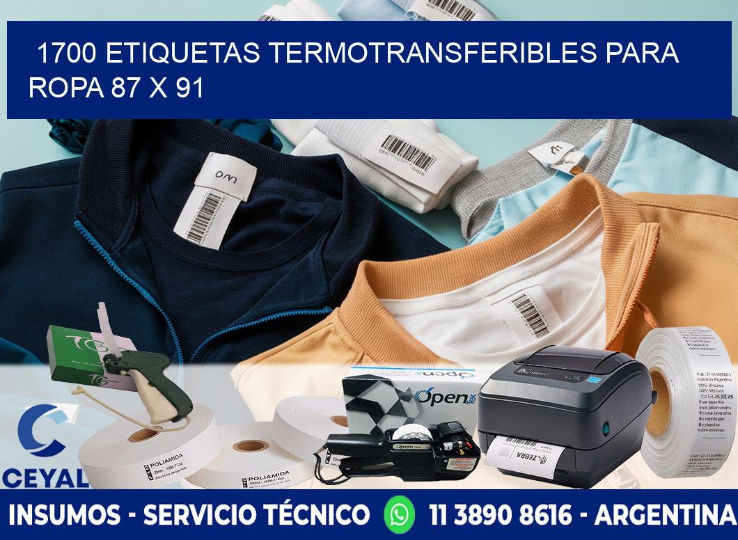 1700 ETIQUETAS TERMOTRANSFERIBLES PARA ROPA 87 x 91