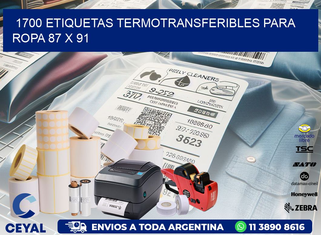 1700 ETIQUETAS TERMOTRANSFERIBLES PARA ROPA 87 x 91