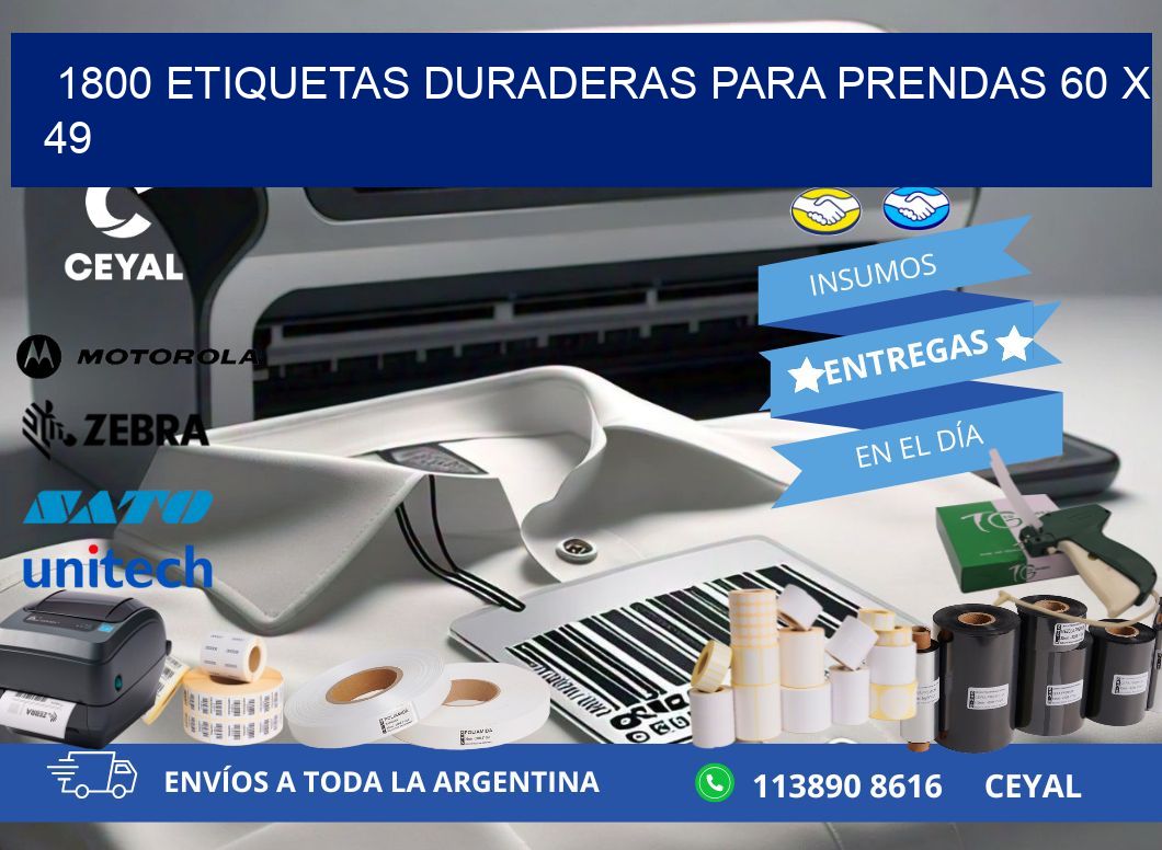 1800 ETIQUETAS DURADERAS PARA PRENDAS 60 x 49