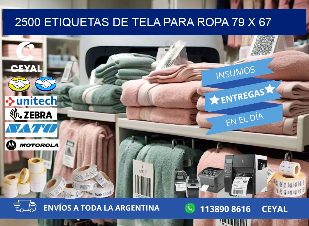 2500 ETIQUETAS DE TELA PARA ROPA 79 x 67