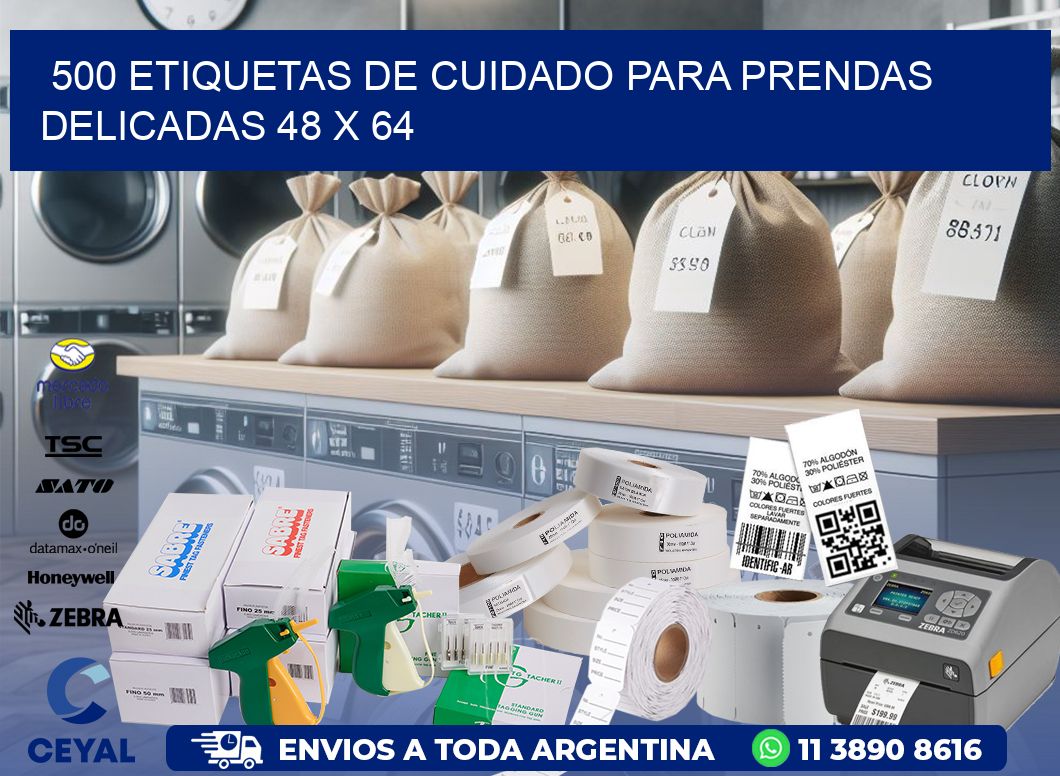 500 ETIQUETAS DE CUIDADO PARA PRENDAS DELICADAS 48 x 64