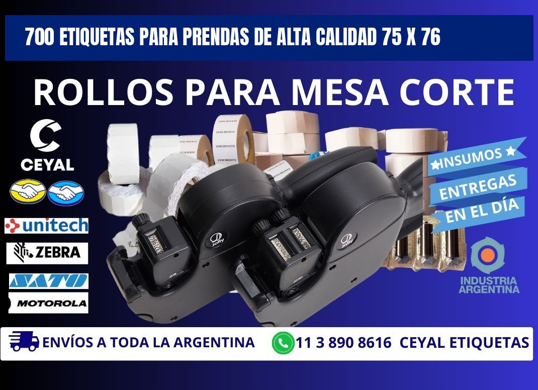 700 ETIQUETAS PARA PRENDAS DE ALTA CALIDAD 75 x 76
