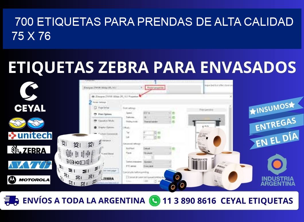 700 ETIQUETAS PARA PRENDAS DE ALTA CALIDAD 75 x 76