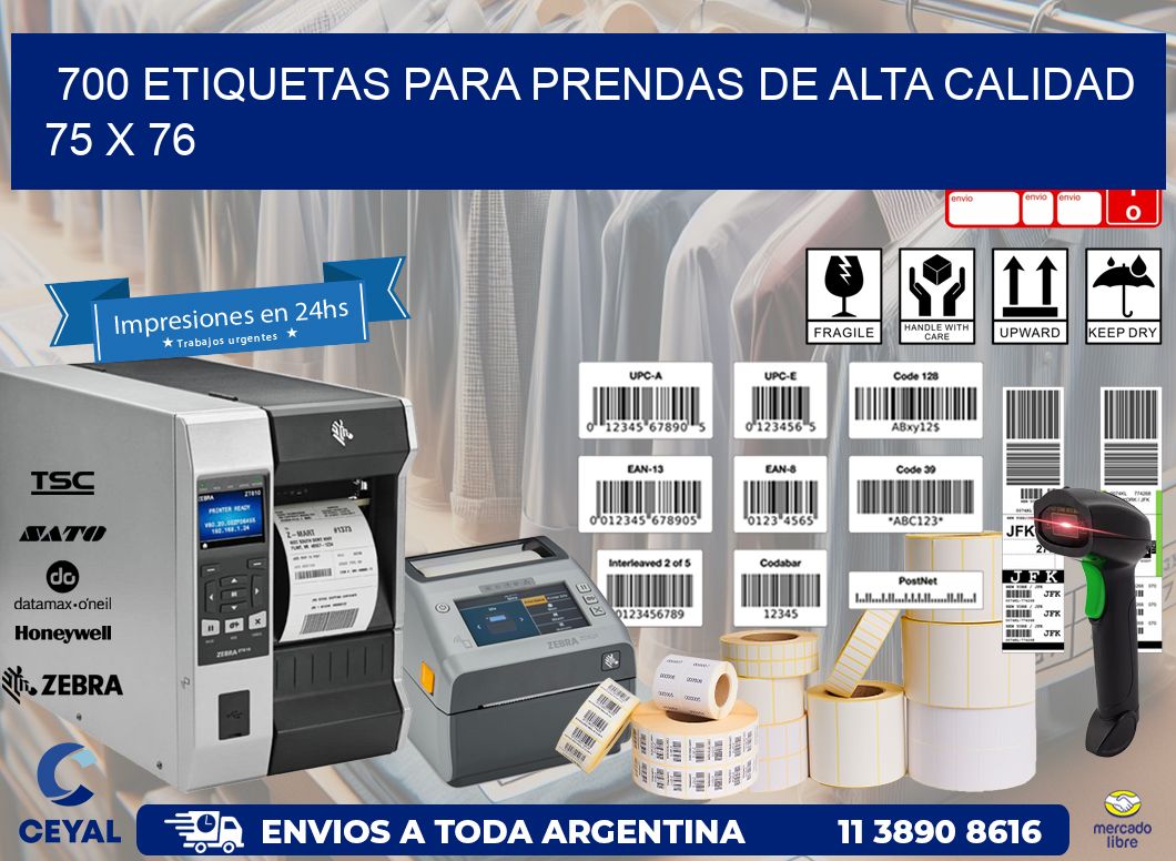 700 ETIQUETAS PARA PRENDAS DE ALTA CALIDAD 75 x 76