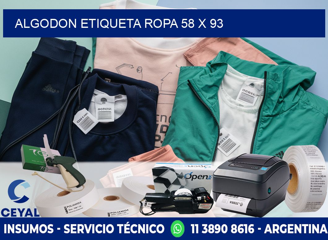ALGODON ETIQUETA ROPA 58 x 93