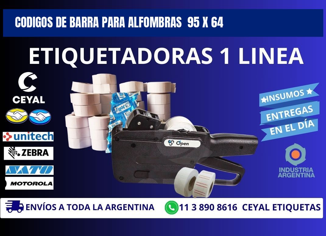 CODIGOS DE BARRA PARA ALFOMBRAS 95 x 64