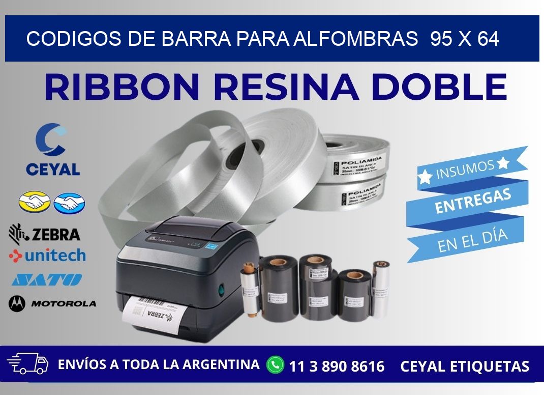 CODIGOS DE BARRA PARA ALFOMBRAS 95 x 64