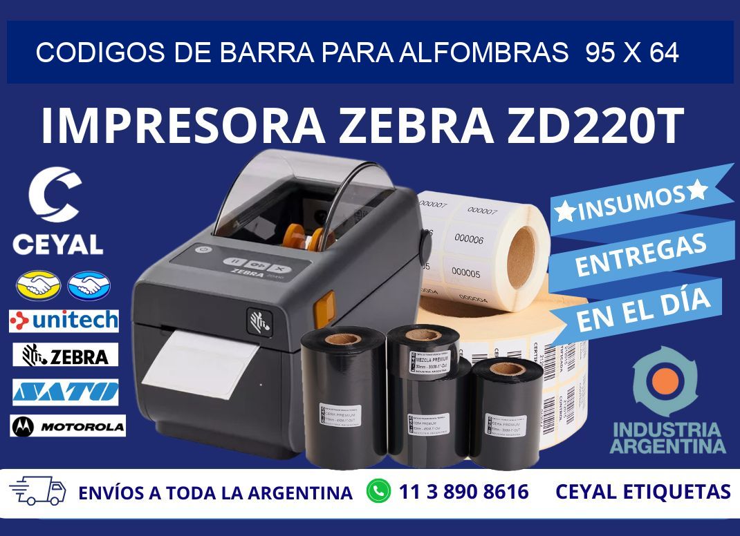 CODIGOS DE BARRA PARA ALFOMBRAS 95 x 64