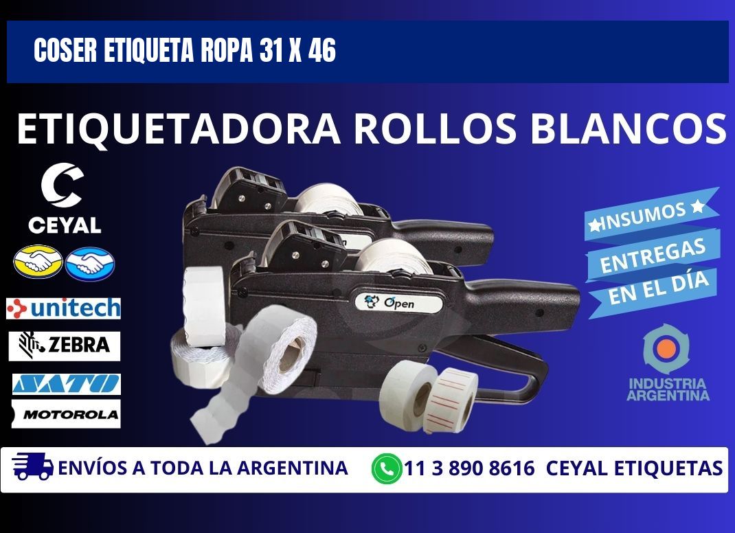 COSER ETIQUETA ROPA 31 x 46