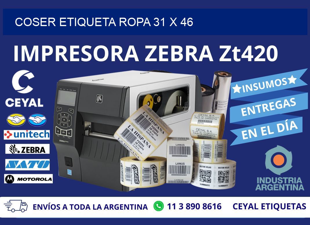COSER ETIQUETA ROPA 31 x 46