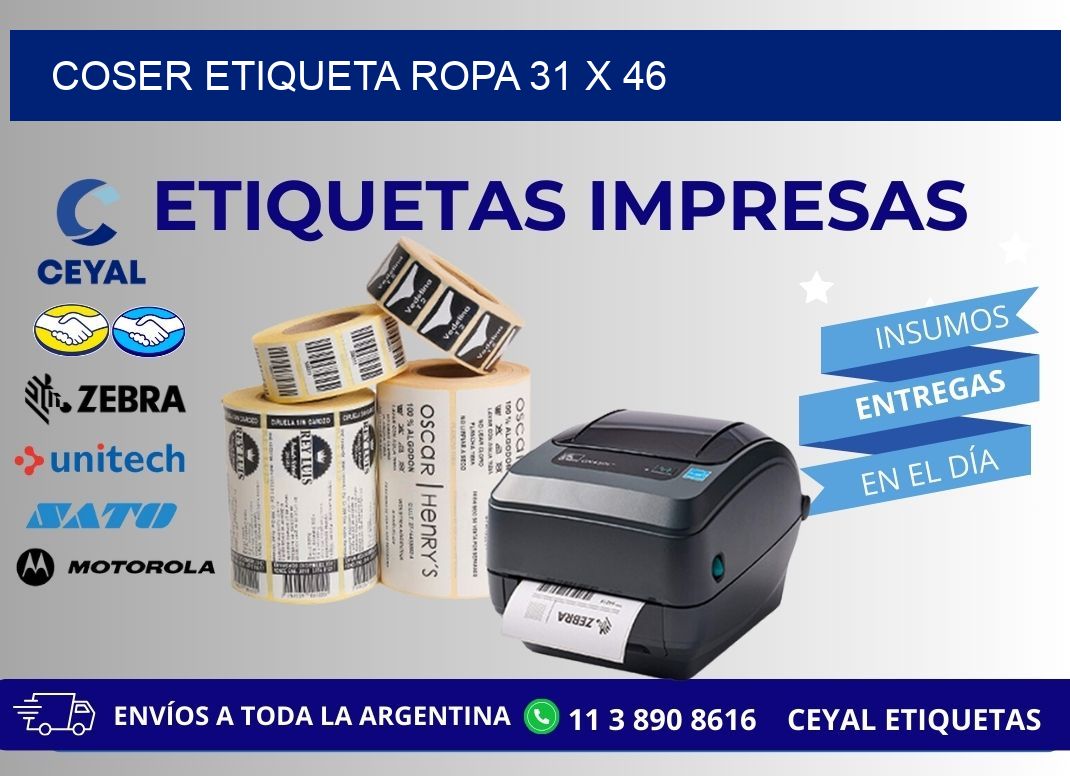 COSER ETIQUETA ROPA 31 x 46