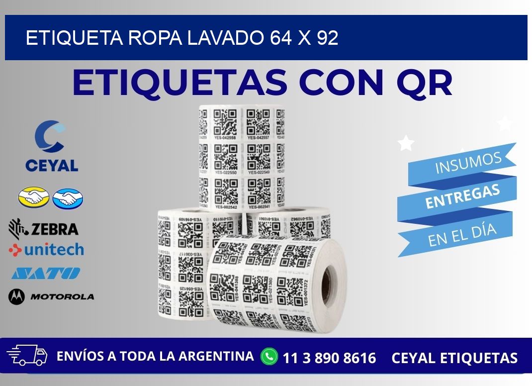 ETIQUETA ROPA LAVADO 64 x 92