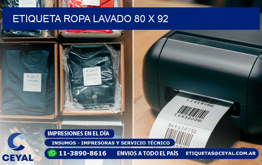 ETIQUETA ROPA LAVADO 80 x 92