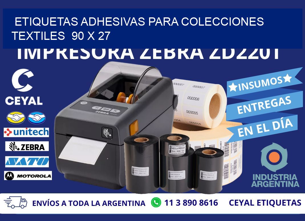 ETIQUETAS ADHESIVAS PARA COLECCIONES TEXTILES 90 x 27