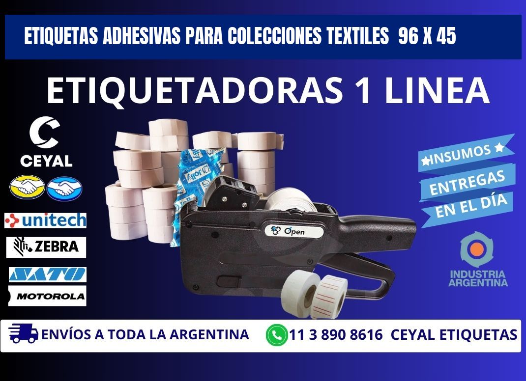 ETIQUETAS ADHESIVAS PARA COLECCIONES TEXTILES 96 x 45