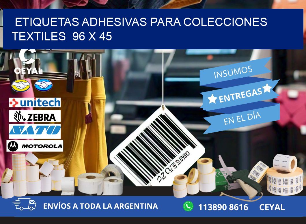 ETIQUETAS ADHESIVAS PARA COLECCIONES TEXTILES 96 x 45