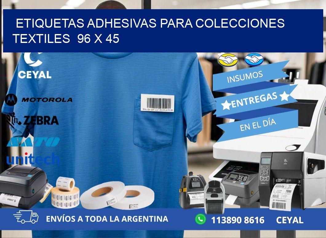 ETIQUETAS ADHESIVAS PARA COLECCIONES TEXTILES 96 x 45