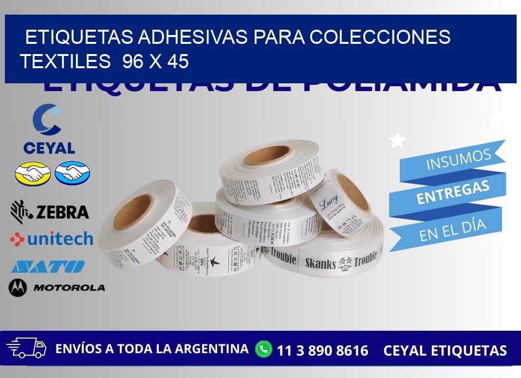 ETIQUETAS ADHESIVAS PARA COLECCIONES TEXTILES 96 x 45