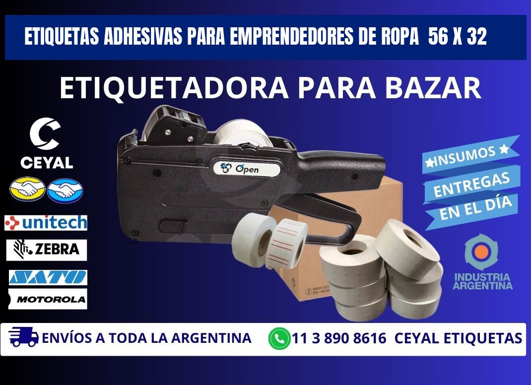 ETIQUETAS ADHESIVAS PARA EMPRENDEDORES DE ROPA 56 x 32