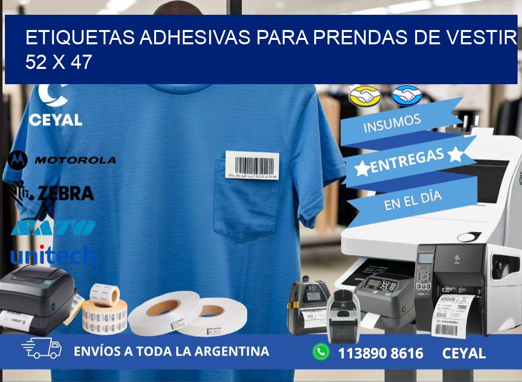 ETIQUETAS ADHESIVAS PARA PRENDAS DE VESTIR 52 x 47