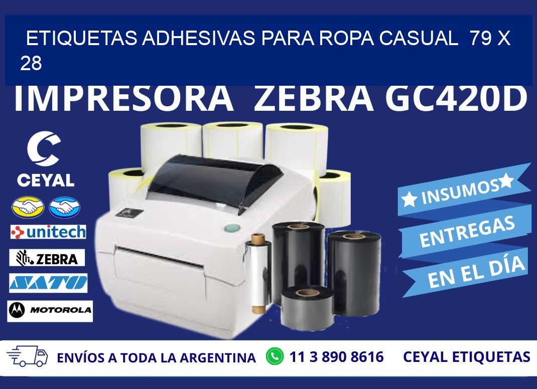 ETIQUETAS ADHESIVAS PARA ROPA CASUAL 79 x 28