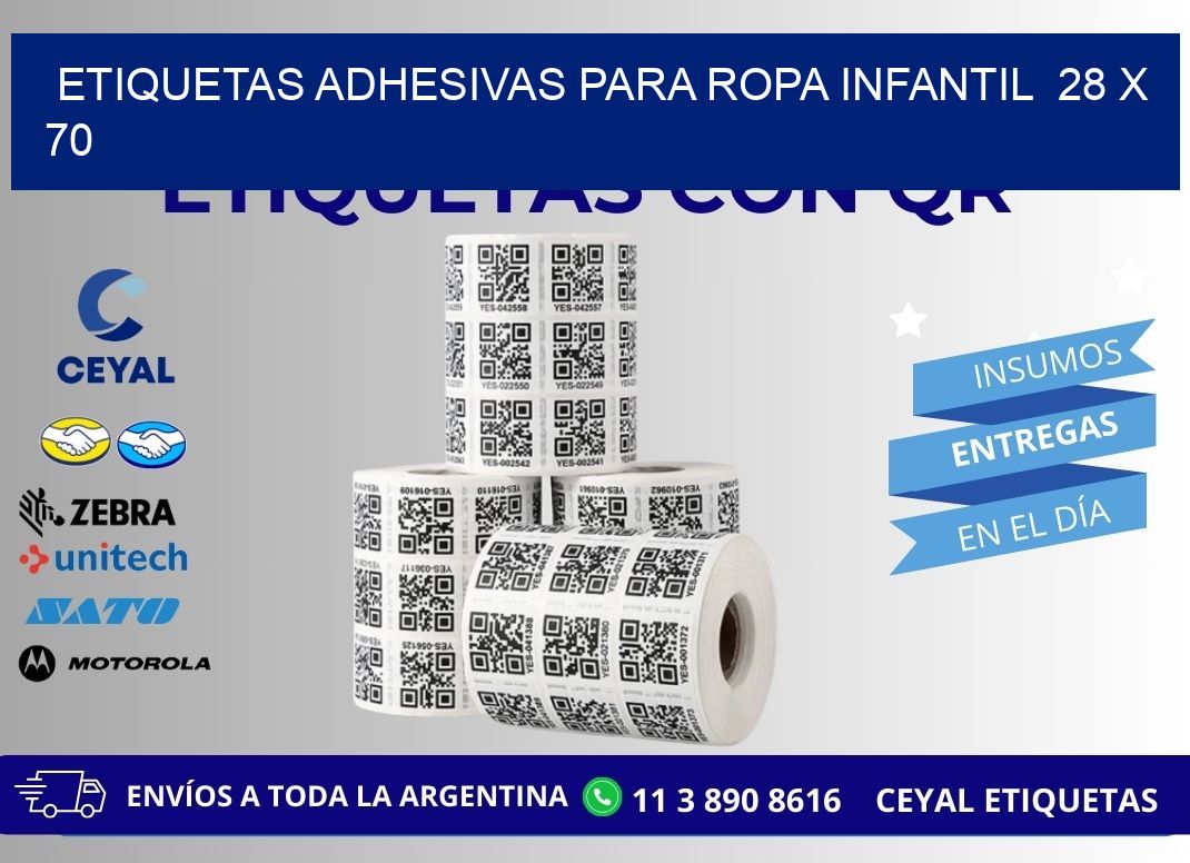 ETIQUETAS ADHESIVAS PARA ROPA INFANTIL 28 x 70