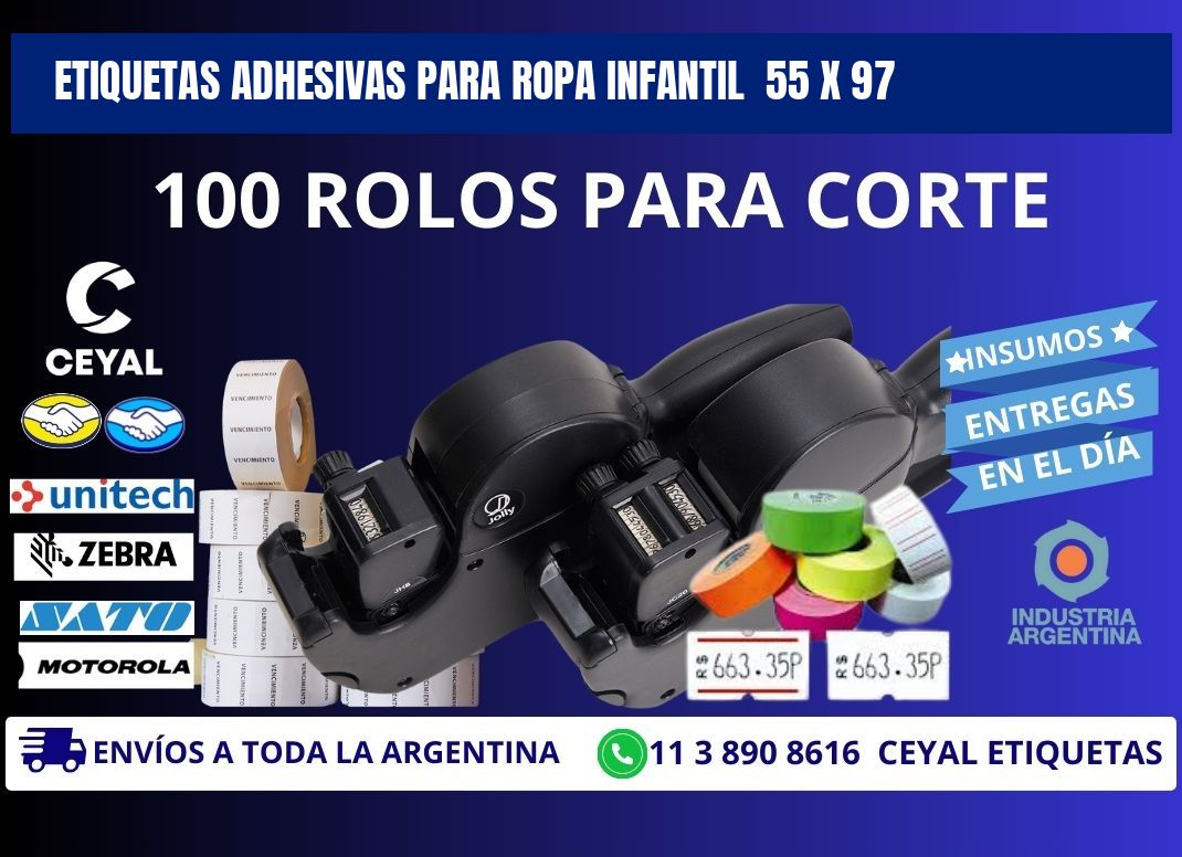 ETIQUETAS ADHESIVAS PARA ROPA INFANTIL 55 x 97