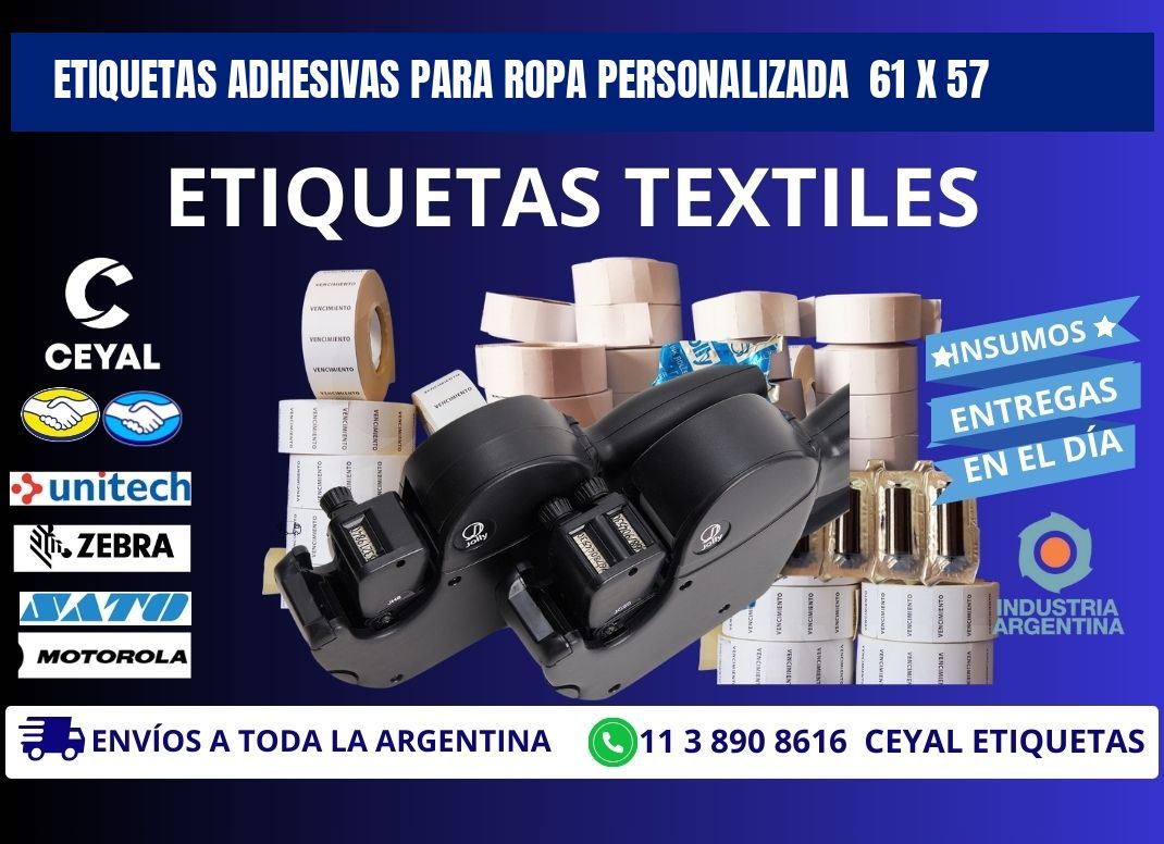 ETIQUETAS ADHESIVAS PARA ROPA PERSONALIZADA 61 x 57