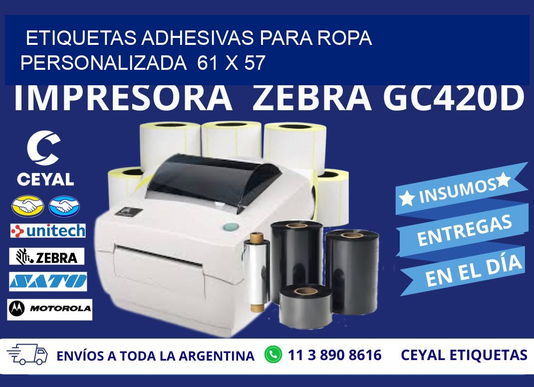 ETIQUETAS ADHESIVAS PARA ROPA PERSONALIZADA 61 x 57