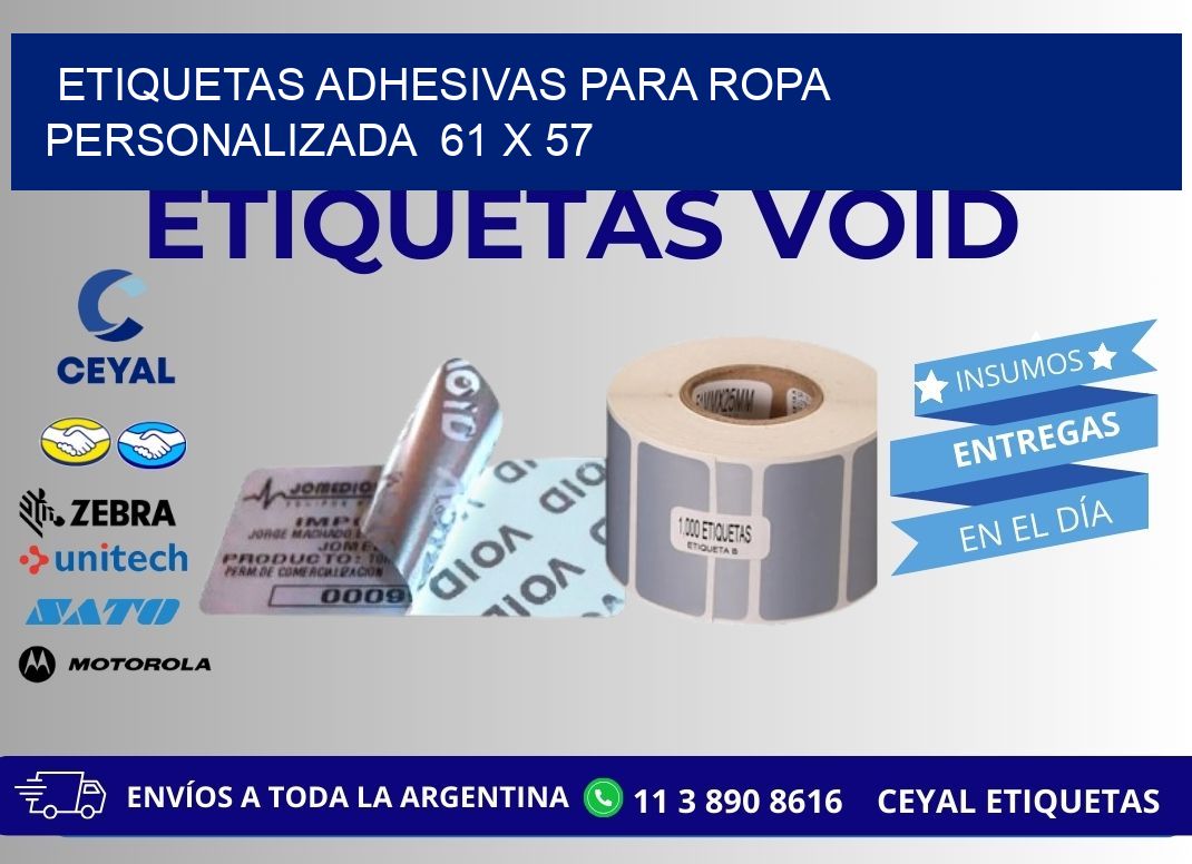 ETIQUETAS ADHESIVAS PARA ROPA PERSONALIZADA 61 x 57