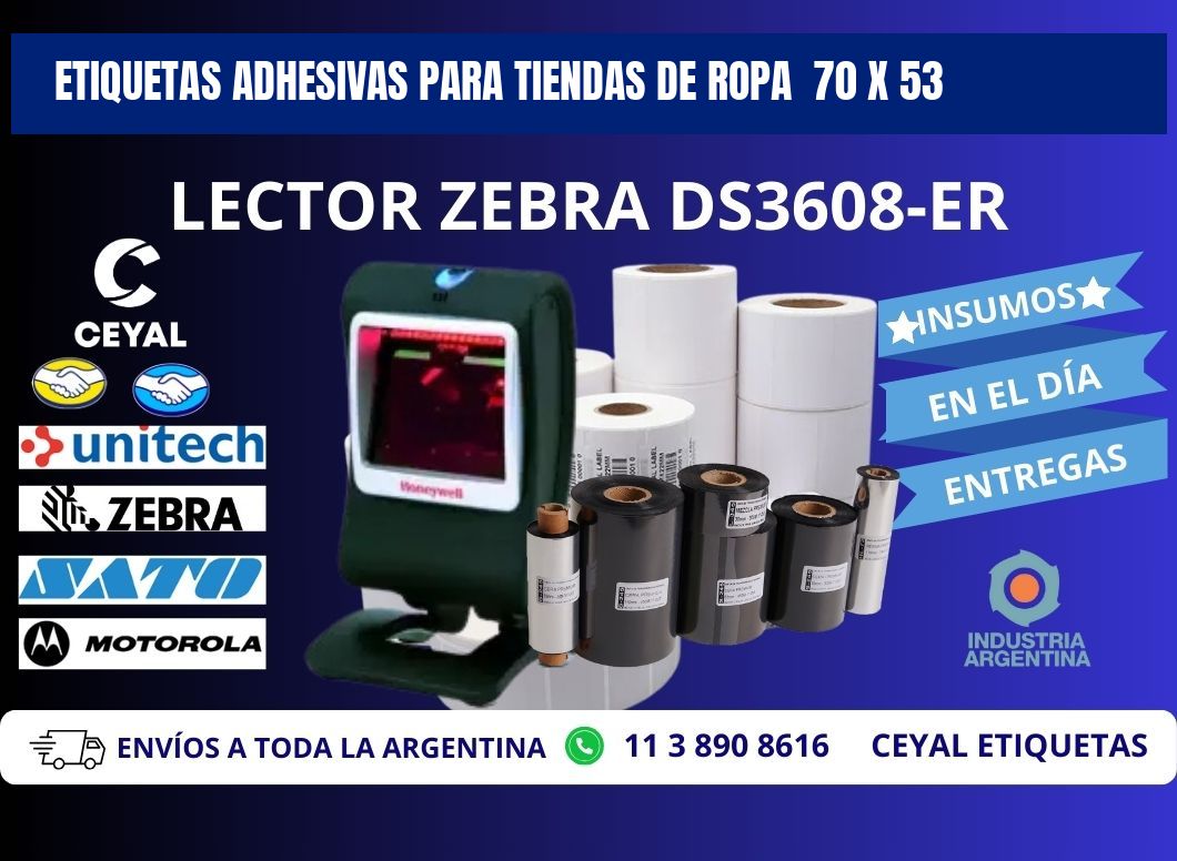 ETIQUETAS ADHESIVAS PARA TIENDAS DE ROPA  70 x 53