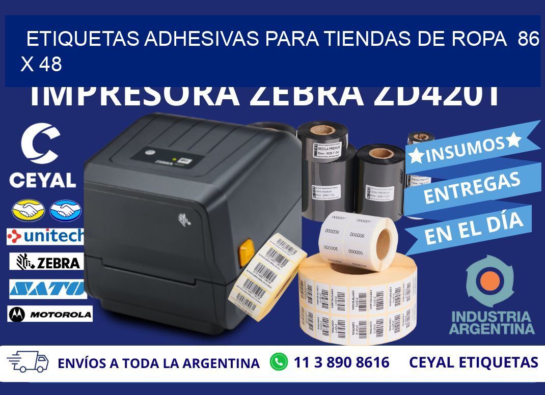 ETIQUETAS ADHESIVAS PARA TIENDAS DE ROPA 86 x 48