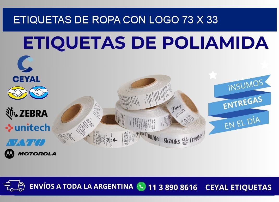ETIQUETAS DE ROPA CON LOGO 73 x 33