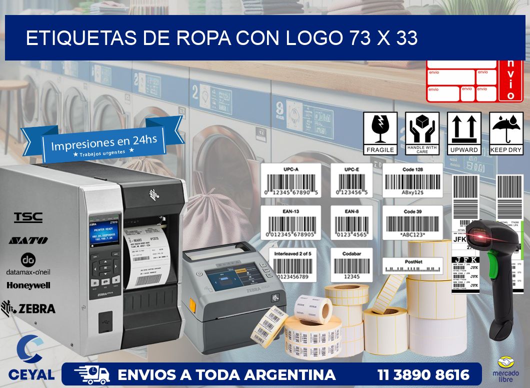 ETIQUETAS DE ROPA CON LOGO 73 x 33