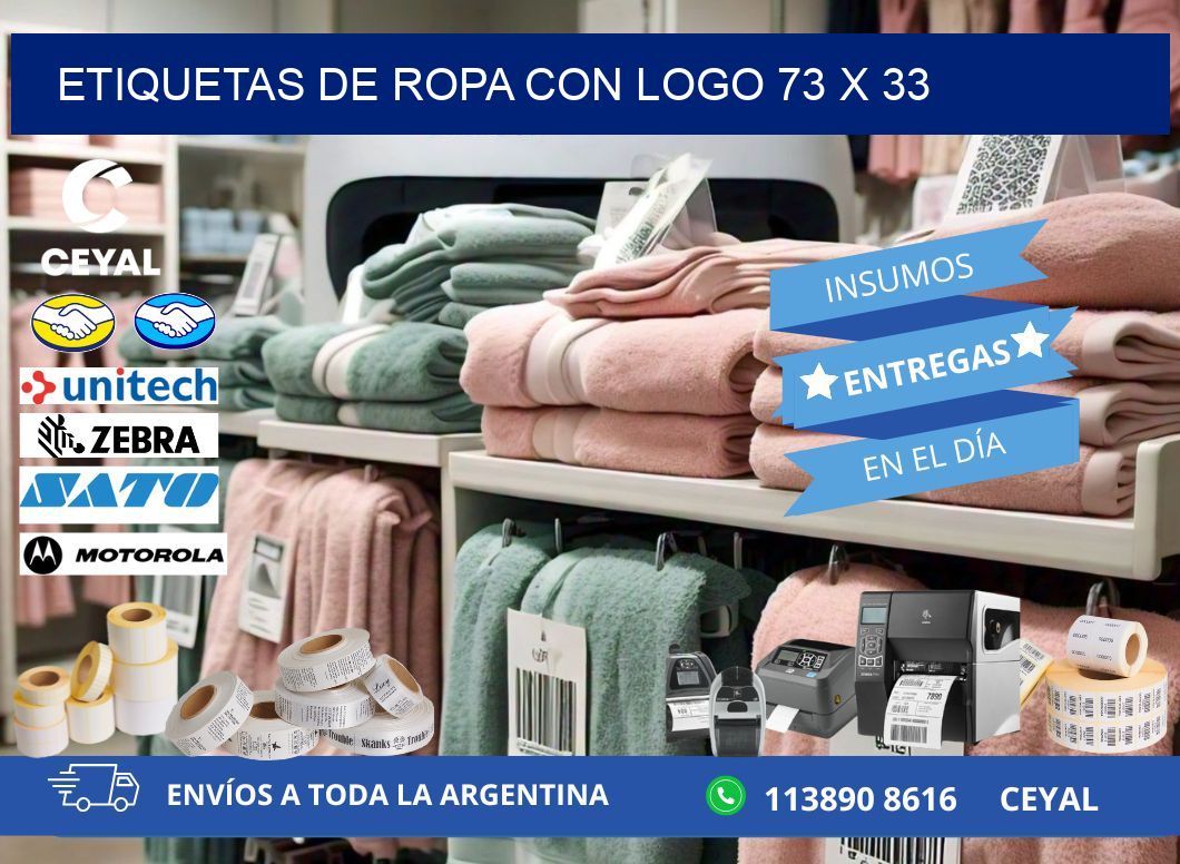ETIQUETAS DE ROPA CON LOGO 73 x 33