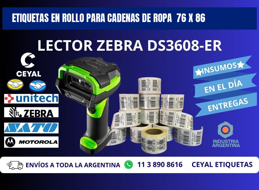 ETIQUETAS EN ROLLO PARA CADENAS DE ROPA 76 x 86