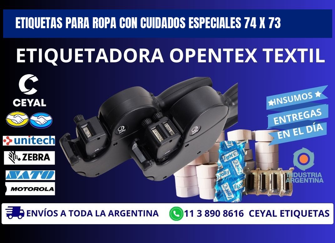 ETIQUETAS PARA ROPA CON CUIDADOS ESPECIALES 74 x 73