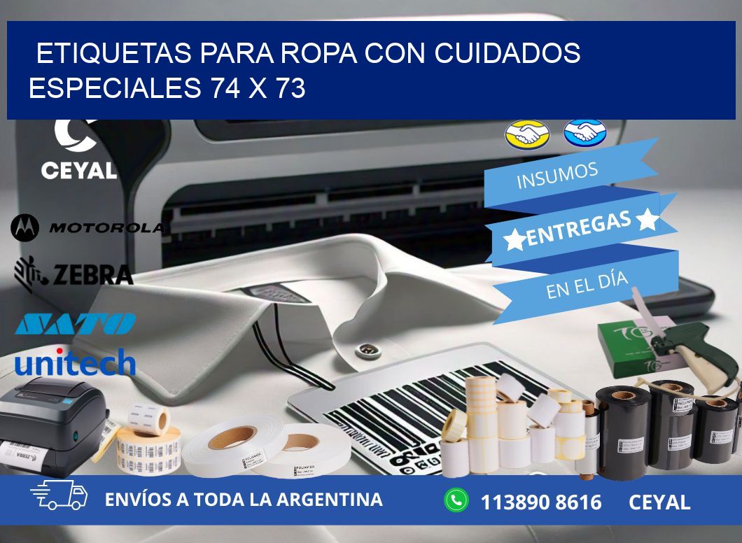 ETIQUETAS PARA ROPA CON CUIDADOS ESPECIALES 74 x 73