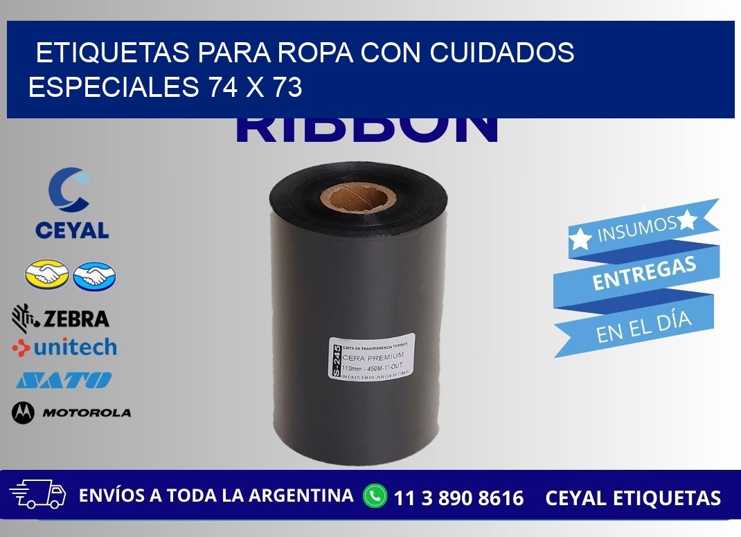 ETIQUETAS PARA ROPA CON CUIDADOS ESPECIALES 74 x 73