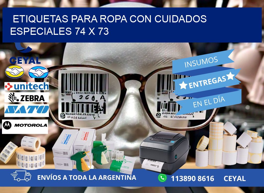 ETIQUETAS PARA ROPA CON CUIDADOS ESPECIALES 74 x 73
