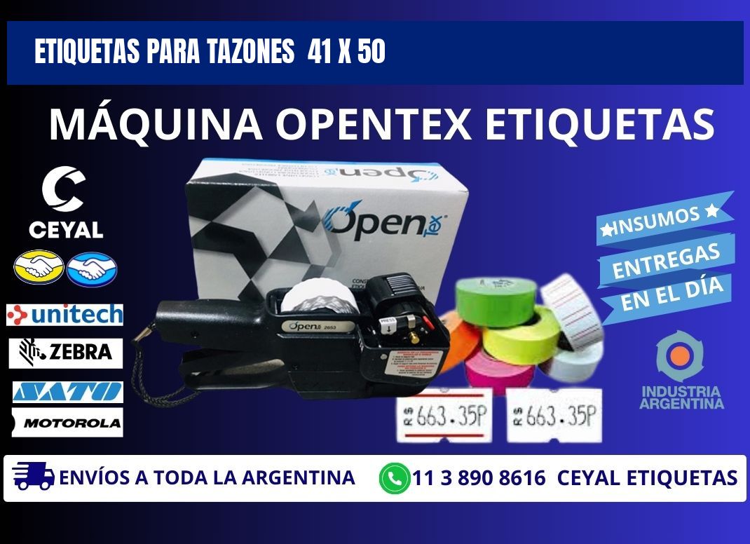 ETIQUETAS PARA TAZONES 41 x 50