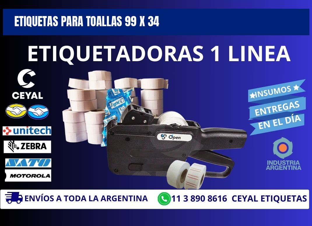 ETIQUETAS PARA TOALLAS 99 x 34