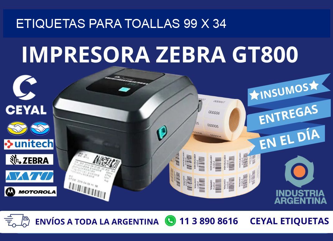 ETIQUETAS PARA TOALLAS 99 x 34