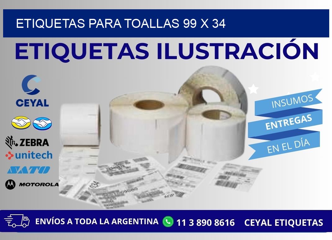 ETIQUETAS PARA TOALLAS 99 x 34