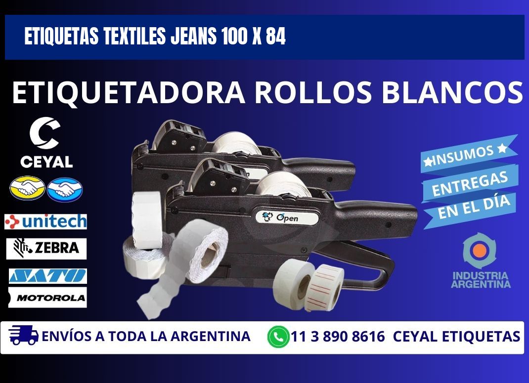 ETIQUETAS TEXTILES JEANS 100 x 84
