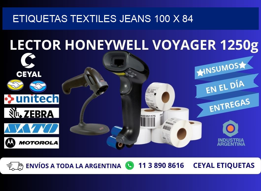 ETIQUETAS TEXTILES JEANS 100 x 84